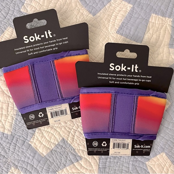 NWT Sok It Reusable Insulated Beverage Sleeve, Set of 2 • Ombre Twilight - Picture 9 of 9
